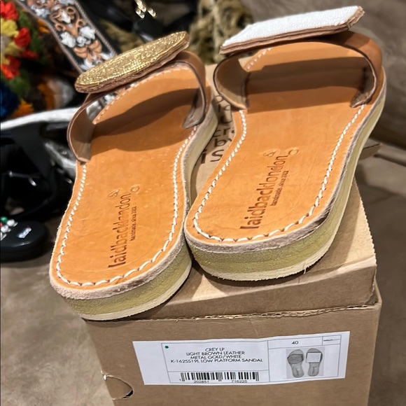 Stylish Brown Sandals with Beaded Accents - Picture 5 of 5